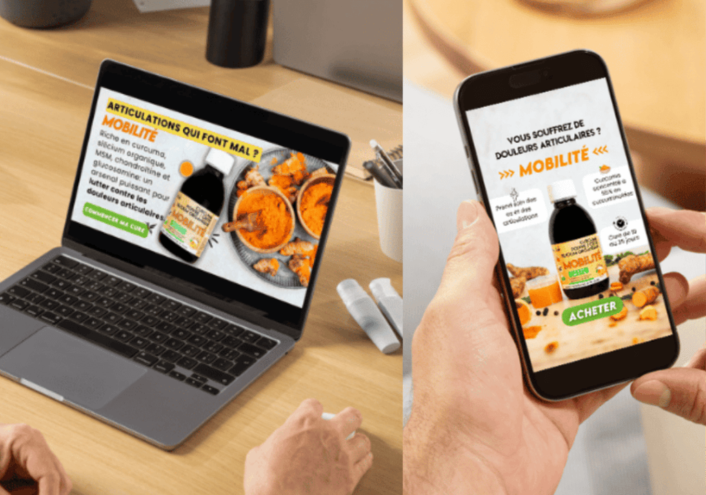 Mobilité advertising on phone and computer