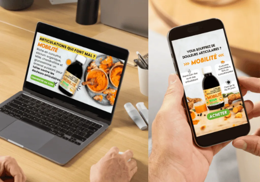 Mobilité advertising on phone and computer